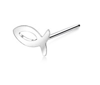 Hollow Fish Straight Nose Stud Silver NSKA-131